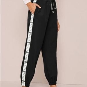 3/$25 SHEIN Letter Graphic Drawstring Waist Joggers Sweatpants Large